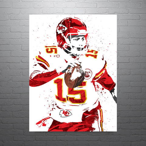 Patrick Mahomes White Jersey Kansas City Chiefs Football Art Poster