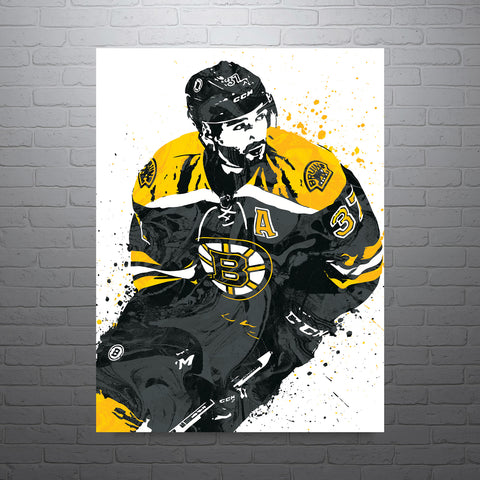 Patrice Bergeron Boston Bruins Hockey Art Poster