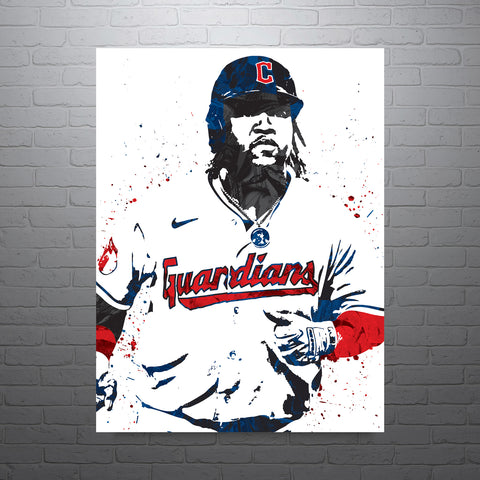 Jose Ramirez Cleveland Guardians Baseball Art Poster