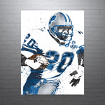 Barry Sanders Detroit Lions Football Art Poster