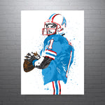 Warren Moon Houston Oilers Football Art Poster