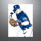 Michael Young Texas Rangers Baseball Art Poster