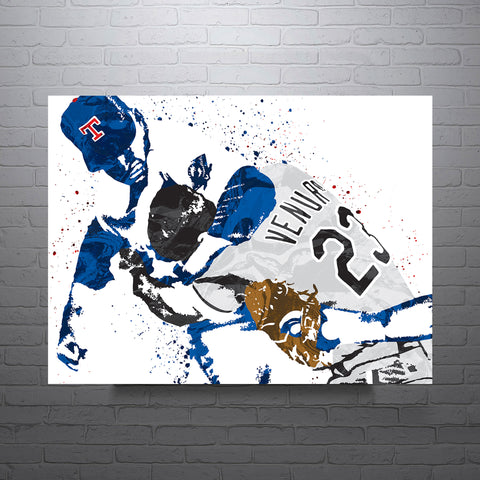 Nolan Ryan Fight Texas Rangers Baseball Art Poster