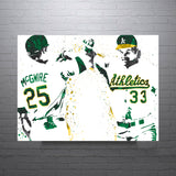 Mark McGwire and Jose Canseco Las Vegas Athletics Baseball Art Poster