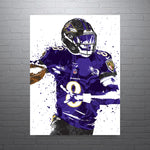 Lamar Jackson Baltimore Ravens Football Art Poster