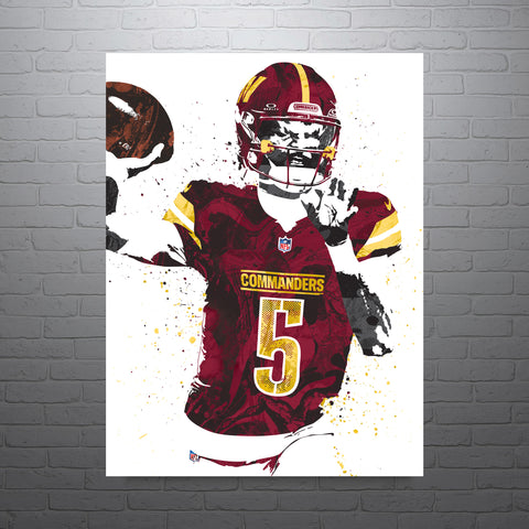 Jayden Daniels Washington Commanders Football Art Poster