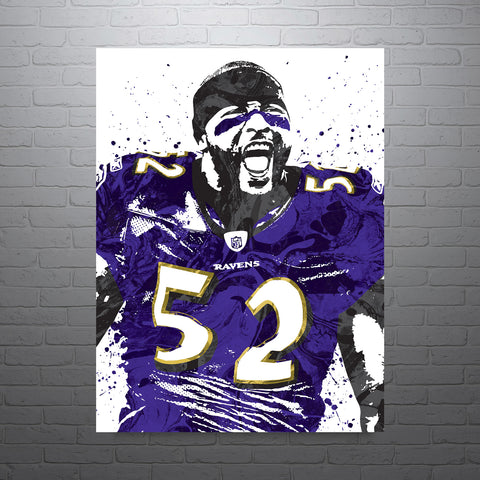 Ray Lewis Baltimore Ravens Football Art Poster