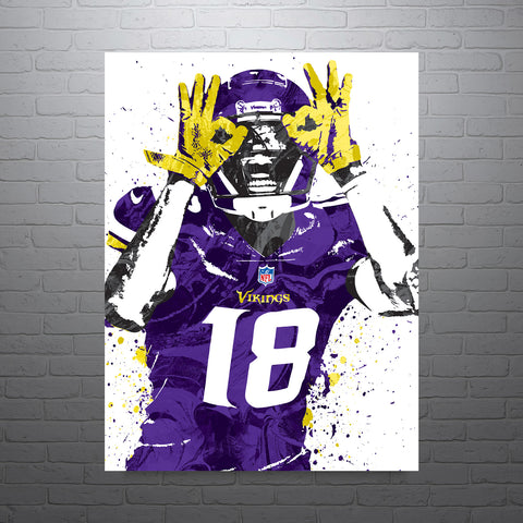 Justin Jefferson Minnesota Vikings Football Art Poster