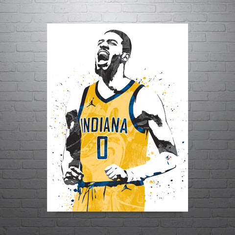 Tyrese Haliburton Indiana Pacers Basketball Art Poster