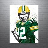 Aaron Rodgers Green Bay Packers Football Art Poster