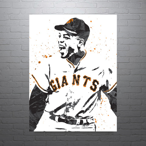 Willie Mays San Francisco Giants Baseball Art Poster