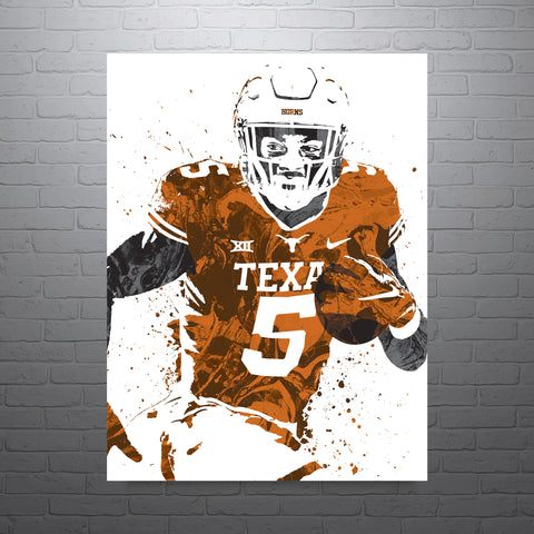 Bijon Robinson Texas Longhorns NCAA College Art Poster