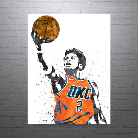 Shai Gilgeous-Alexander Oklahoma City Thunder Basketball Art Poster