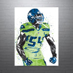 Bobby Wagner Green Seattle Seahawks Football Art Poster