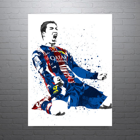 Luis Suarez FC Barcelona Soccer Futbol Art Poster