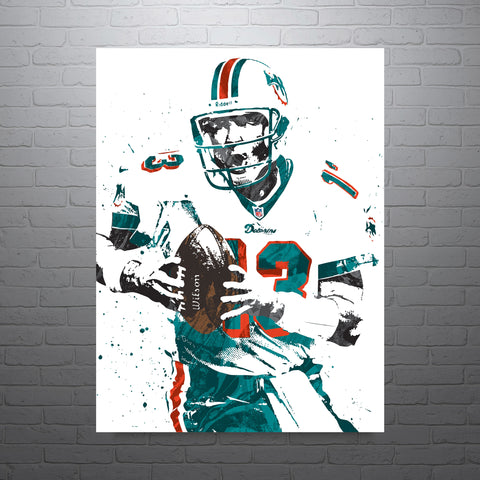 Dan Marino Miami Dolphins Football Art Poster