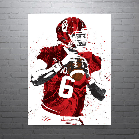 Baker Mayfield Oklahoma Sooners NCAA College Art Poster