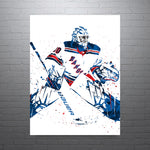 Henrik Lundqvist New York Rangers Hockey Art Poster