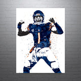 Justin Fields Chicago Bears Football Art Poster