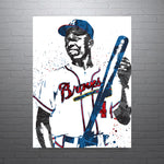 Hank Aaron Atlanta Braves Baseball Art Poster