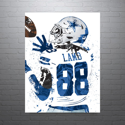 CeeDee Lamb Dallas Cowboys Football Art Poster