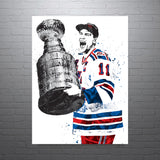 Mark Messier New York Rangers Hockey Art Poster