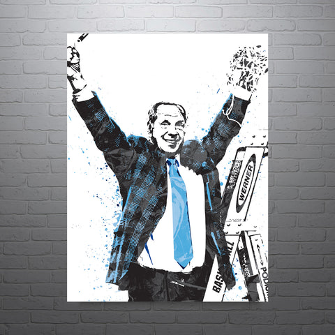 Roy Williams North Carolina NCAA College Art Poster