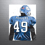 Julius Peppers Jersey North Carolina NCAA College Art Poster