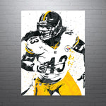 Troy Polamalu Pittsburgh Steelers Football Art Poster