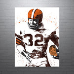 Jim Brown Cleveland Browns Football Art Poster