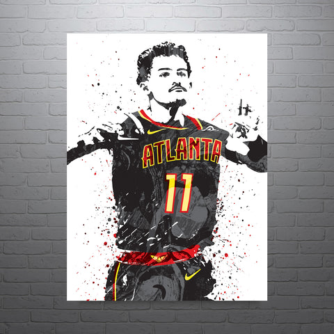 Trae Young Atlanta Hawks Basketball Art Poster