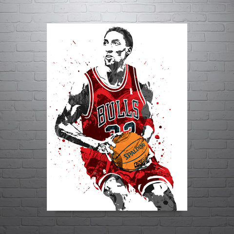 Scottie Pippen Chicago Bulls Basketball Art Poster