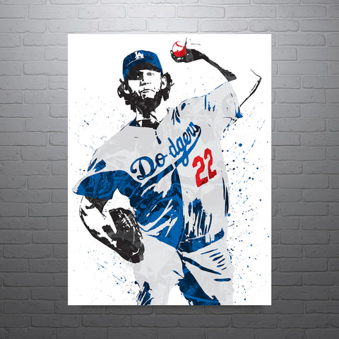 Clayton Kershaw Los Angeles Dodgers Baseball Art Poster