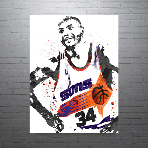 Charles Barkley Phoenix Suns Basketball Art Poster