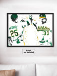 Mark McGwire and Jose Canseco Las Vegas Athletics Baseball Art Poster