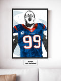 JJ Watt Houston Texans Football Art Poster