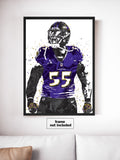 Terrell Suggs Baltimore Ravens Football Art Poster