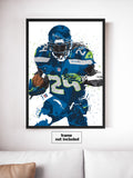 Marshawn Lynch Seattle Seahawks Football Art Poster