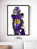 Justin Jefferson Scream Minnesota Vikings Football Art Poster