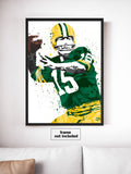 Bart Starr Green Bay Packers Football Art Poster