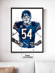 Brian Urlacher Chicago Bears Football Art Poster