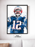 Tom Brady New England Patriots Football Art Poster