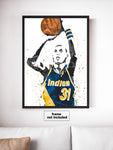 Reggie Miller Indiana Pacers Basketball Art Poster