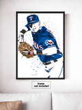 Michael Young Texas Rangers Baseball Art Poster