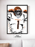 Ja'Marr Chase Cincinnati Bengals Football Art Poster