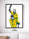 Pele Brazil Soccer Futbol Art Poster