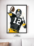 Terry Bradshaw Pittsburgh Steelers Football Art Poster