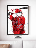 Mike Trout Los Angeles Angels Baseball Art Poster