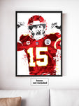 Patrick Mahomes Red Jersey Kansas City Chiefs Football Art Poster