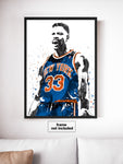 Patrick Ewing New York Knicks Basketball Art Poster